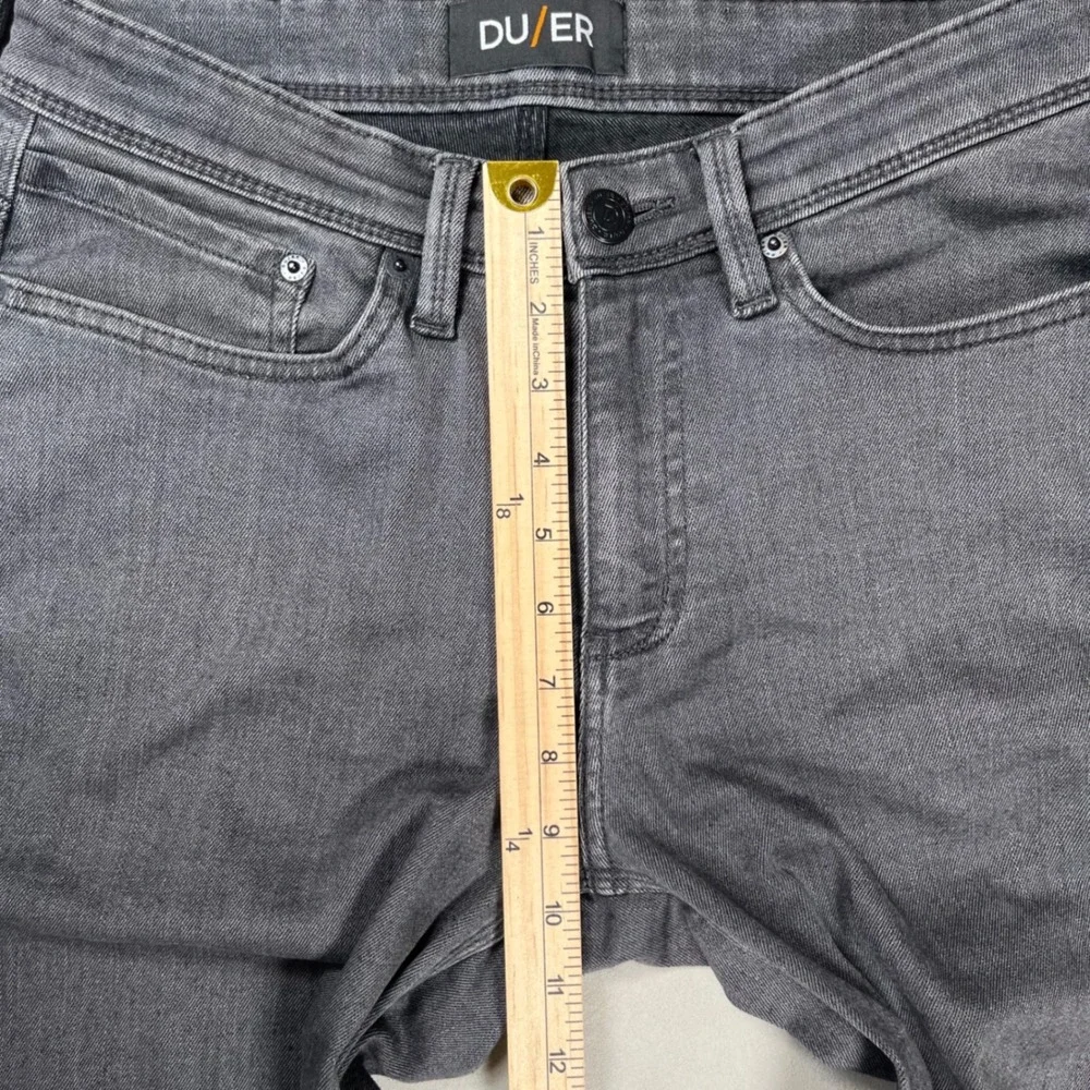 DU/ER L2X Relaxed Taper Pants Mens 30x30 Grey Performance Stretch Denim Casual